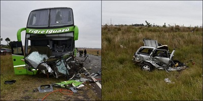 Un muerto al chocar un auto y un micro en Corrientes Opci n de