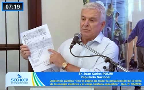 Audiencia Pública: El diputado Polini aseguró que «en el Chaco de Capitanich pagamos tres veces más cara la luz que en Buenos Aires»